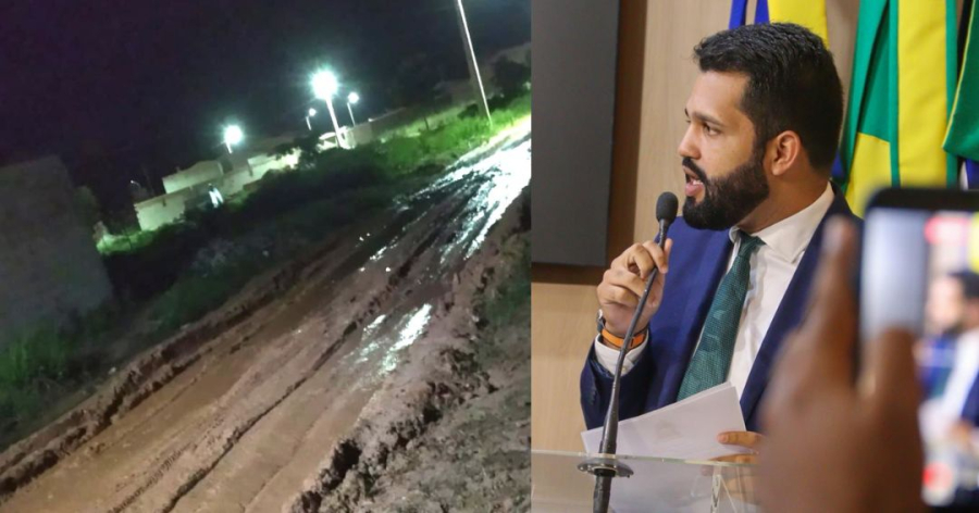 Vereador Kaique Freire cobra recuperação urgente de rua no Loteamento Bela Vista, no bairro Bomfim
