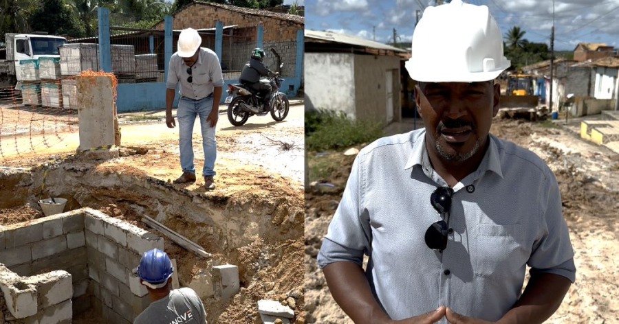 Vereador Elenilton Cardoso fiscaliza obra de drenagem e pavimentação na Cidade Nova