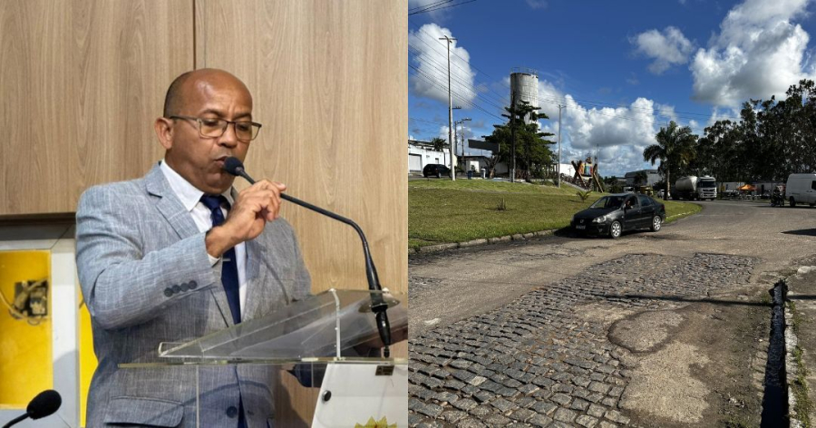 Recapeamento asfáltico no início da Av. Camilo Calazans é solicitado por Jorginho da Praia