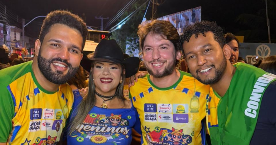 Deputado estadual Jorginho Araújo e Kaique Freire prestigiam o Arrasta-pé das Meninas em Estância